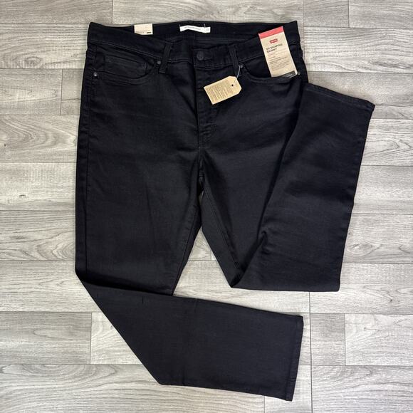 Levi's 311 Shaping Skinny Mid Rise Denim Jeans Black Wash sz 33 - Picture 1 of 7
